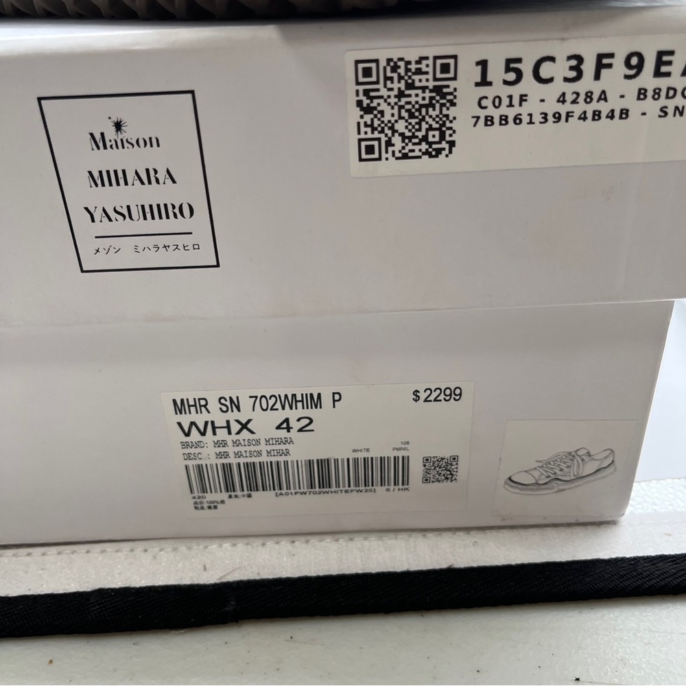 NWB MAISON MIHARA YASUHIRO
PETERSON LOW OG SOLE CANVAS SNEAKER - WHITE size 42 - Picture 2 of 12